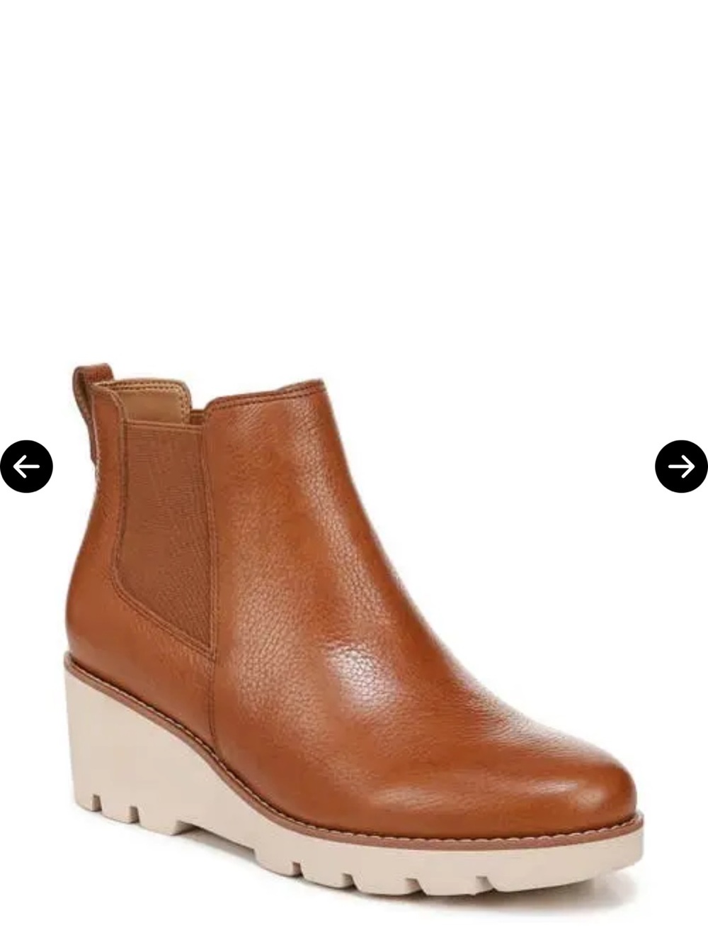 Vionic Tan Leather Chelsea Wedge Aliso Bootie